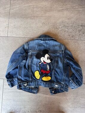 GAP Kids Denim Jacket with Mickey Patch - Blue, Yellow, Red, Black